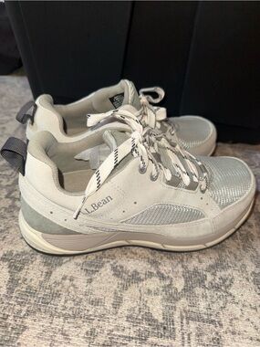 L.L. Bean Light Gray and Off-White Athletic Sneakers